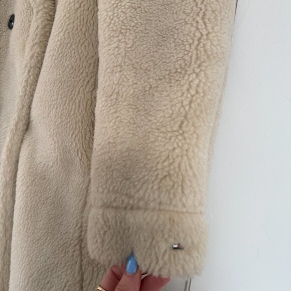 Tommy Hilfiger Teddy Trench Coat In Beige Sz 32 Notch Lapel Collar - Picture 7 of 9